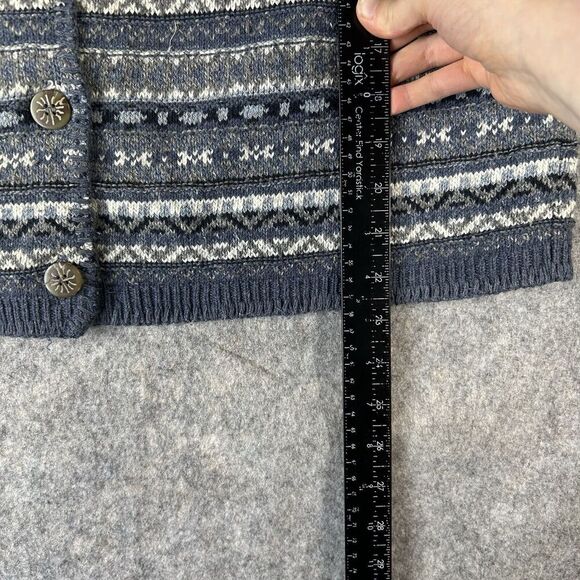 Vintage Eddie Bauer Sweater Vest Medium Fair Isle Button Made In USA Grannycore - Picture 5 of 7
